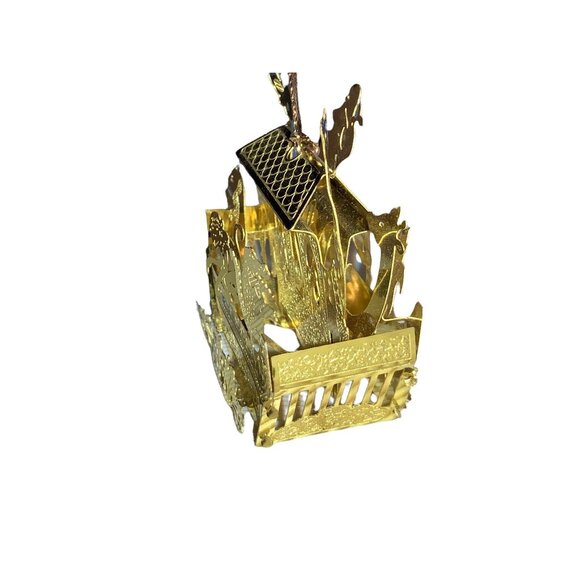 Laser Cut Noah's Ark Goldtone Hanging Christmas Ornament - Picture 13 of 16